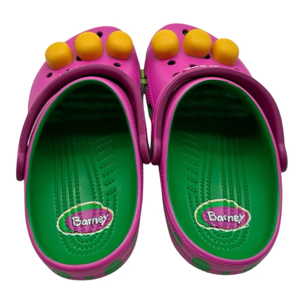Crocs Barney Classic Clogs KIDS Size J‎ 3 Slip On Shoes I Love You You Love Me